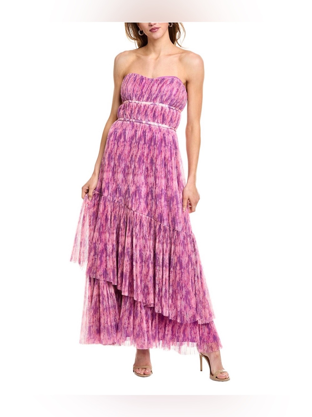 Hutch Women’s Renza Strapless Pleated Floral-Print Tulle Gown Size:6 $398